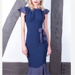 🆕 Stop Staring Krista polka dot retro vintage pinup midi dress